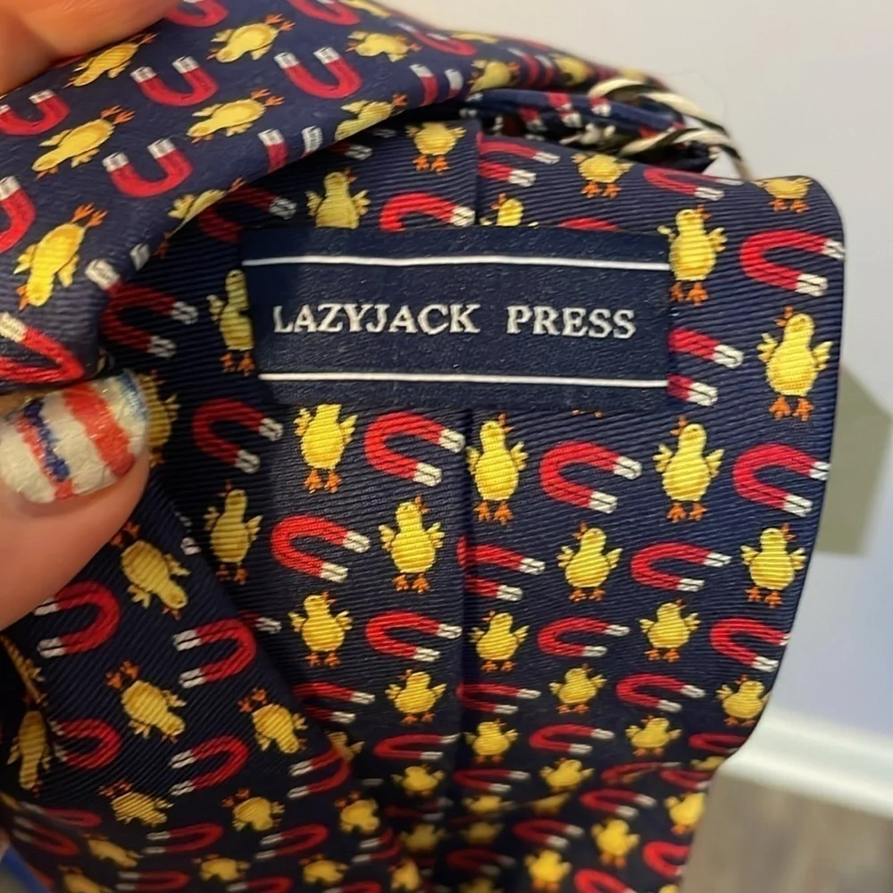 LazyJack Press Chick Magnet Silk Necktie Tie OS